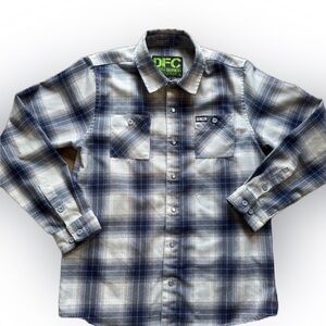 DIXXON DFC Youth Division Boy’s Blue and Cream Plaid Flannel. Size Large